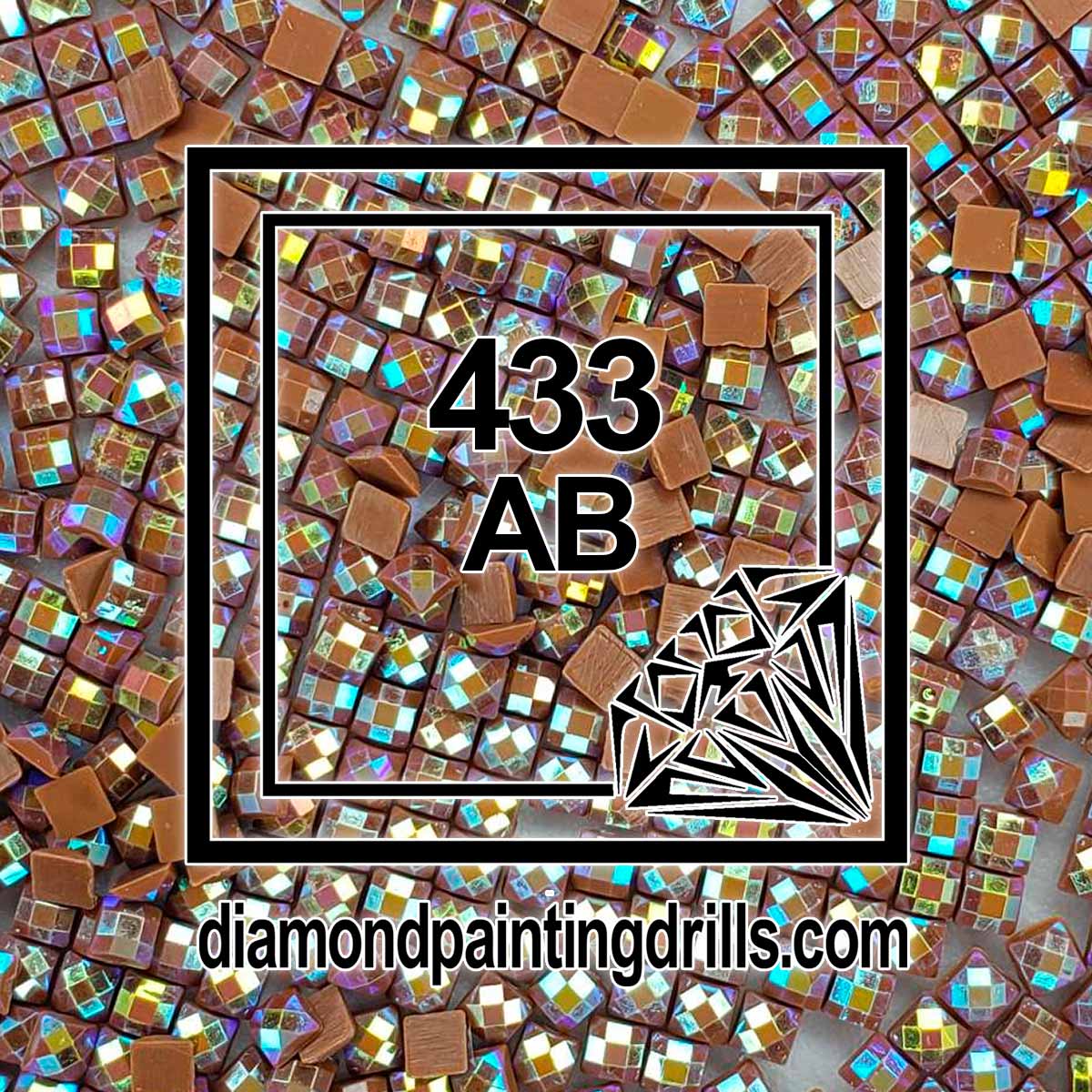 433 Brown Medium Square AB Diamond Painting Drills