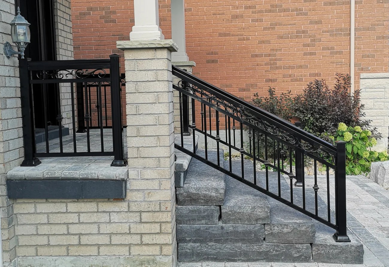 R5 Scroll Aluminum Railings Project in Vaughan by Diamond Railing