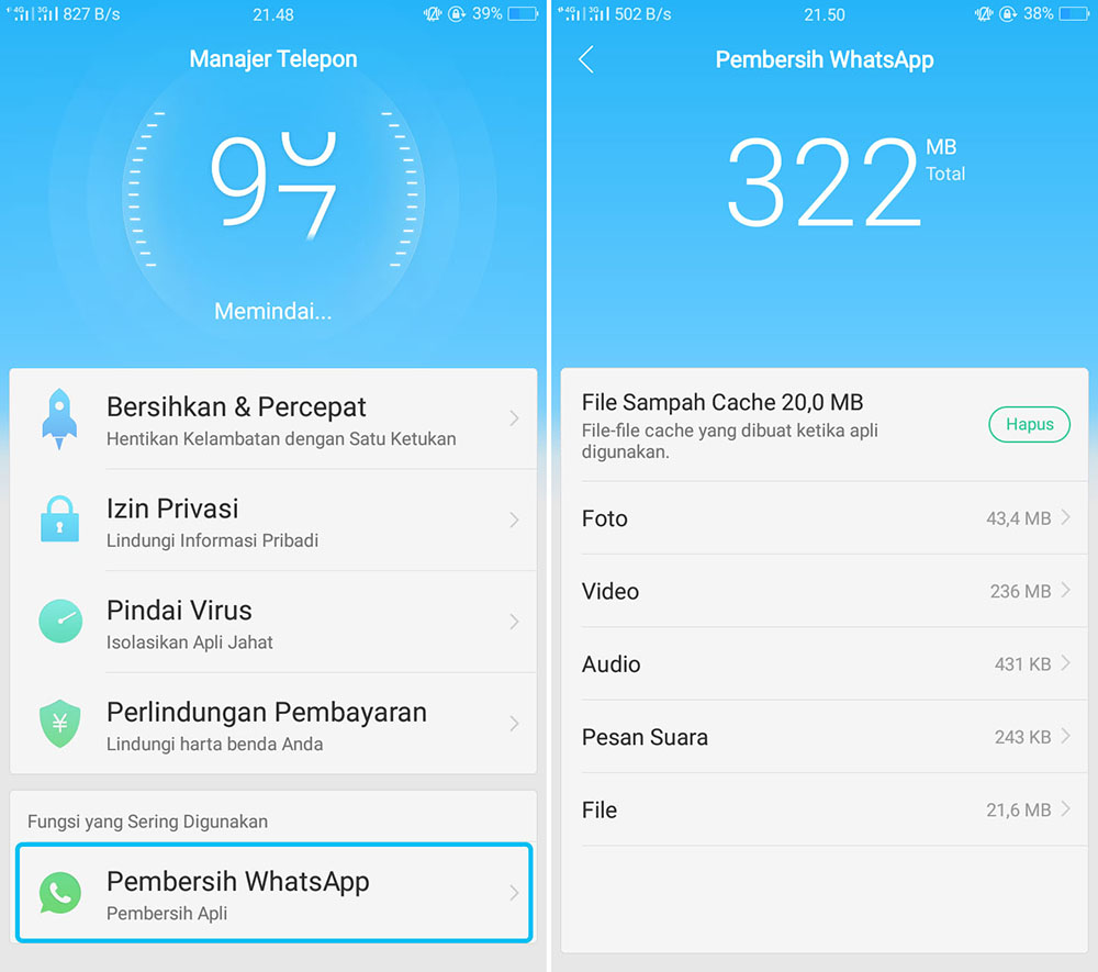 virus whatsapp di hp oppo a71