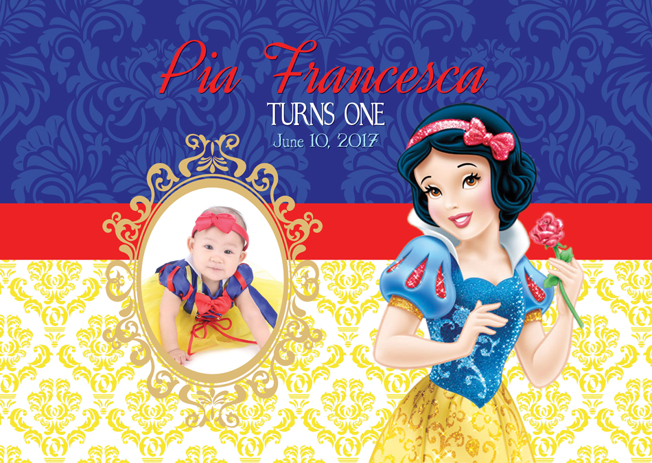 Pia's Disney Snow White Themed 1st Birthday Invitation, Philippines