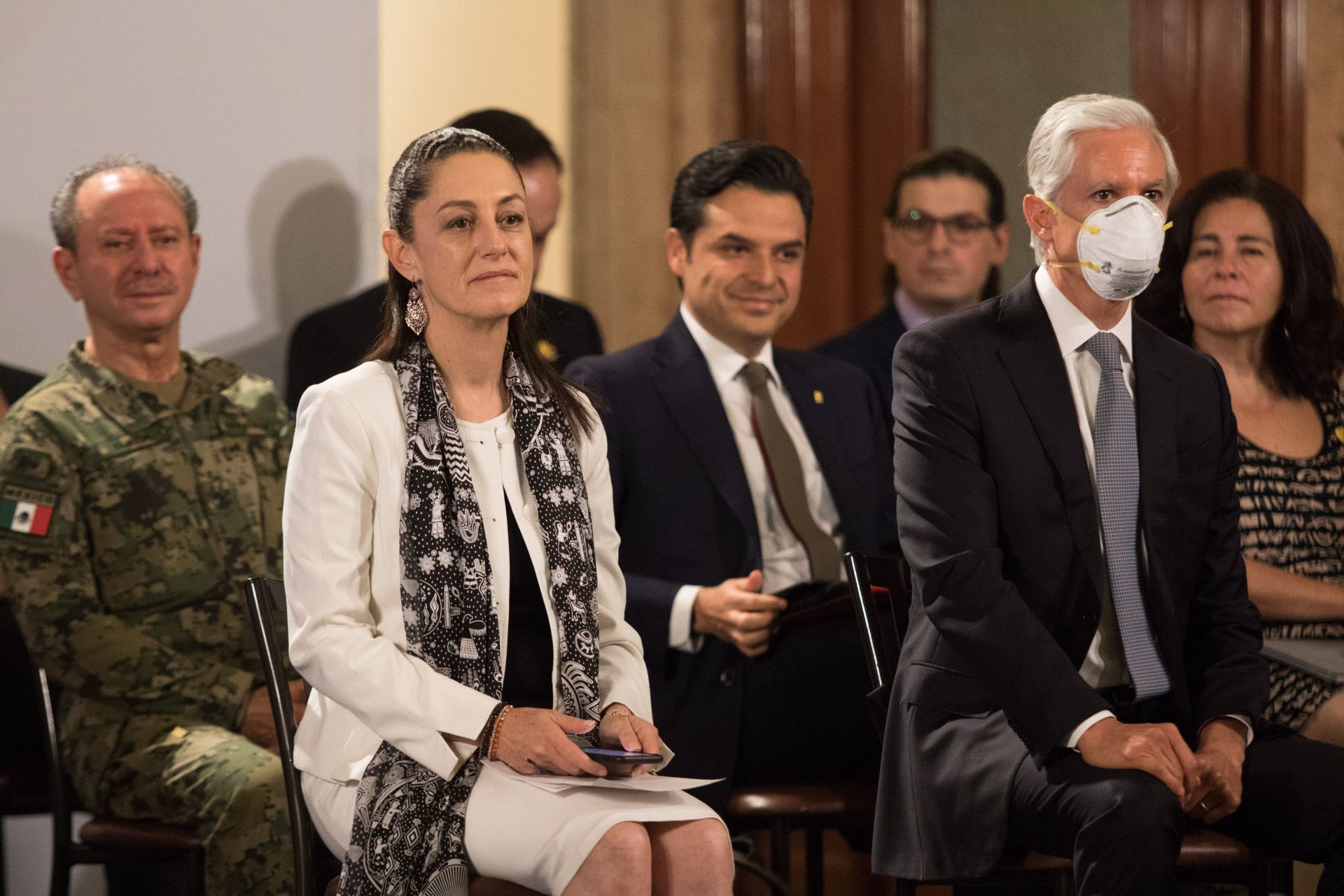 Claudia Sheinbaum y Alfredo del Mazo Martes AMLO en la conferencia