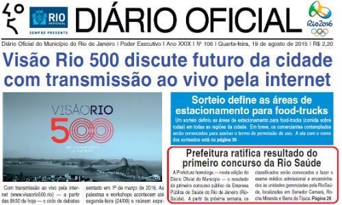 Diário Oficial Da Cidade Do Rio De Janeiro
