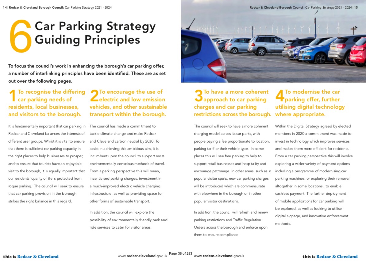 Redcar And Cleveland Car Parking Strategy and Delivery 2021 2024