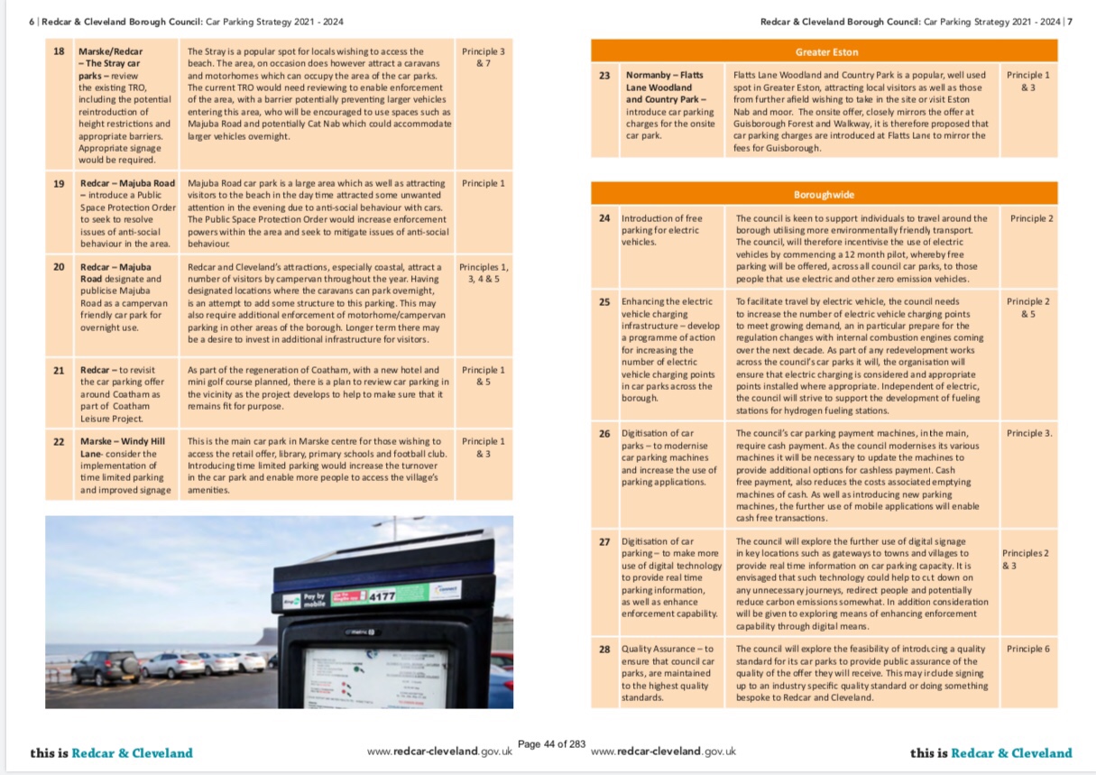 Redcar And Cleveland Car Parking Strategy and Delivery 2021 2024