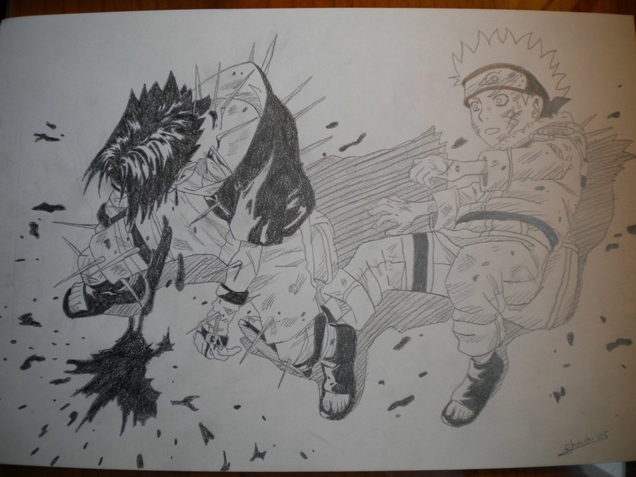 Naruto y Sasuke por shinichi86 Dibujando