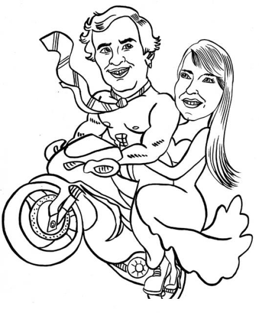 Imagenes de novios en moto para colorear Imagui