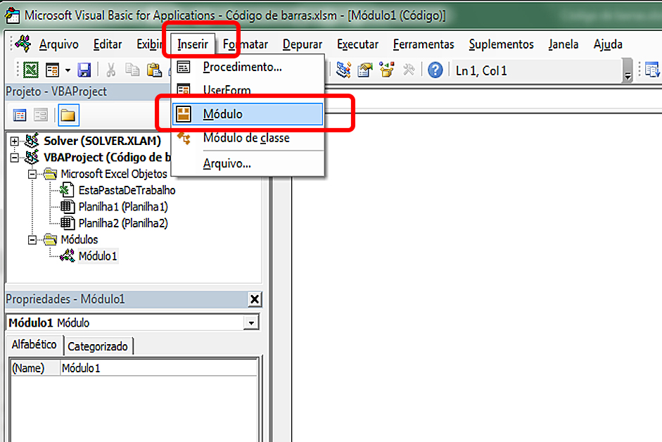 Código de barras no Excel