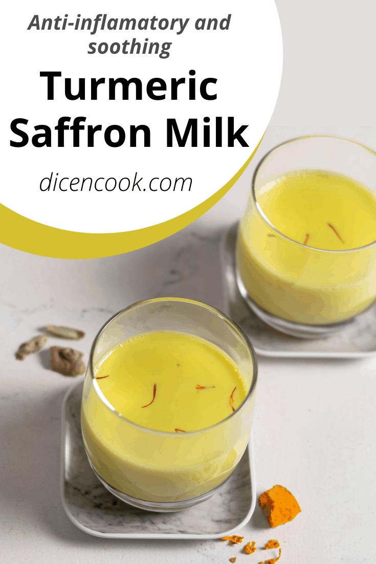 Turmeric Saffron Milk Indian Drinks Dice n Cook