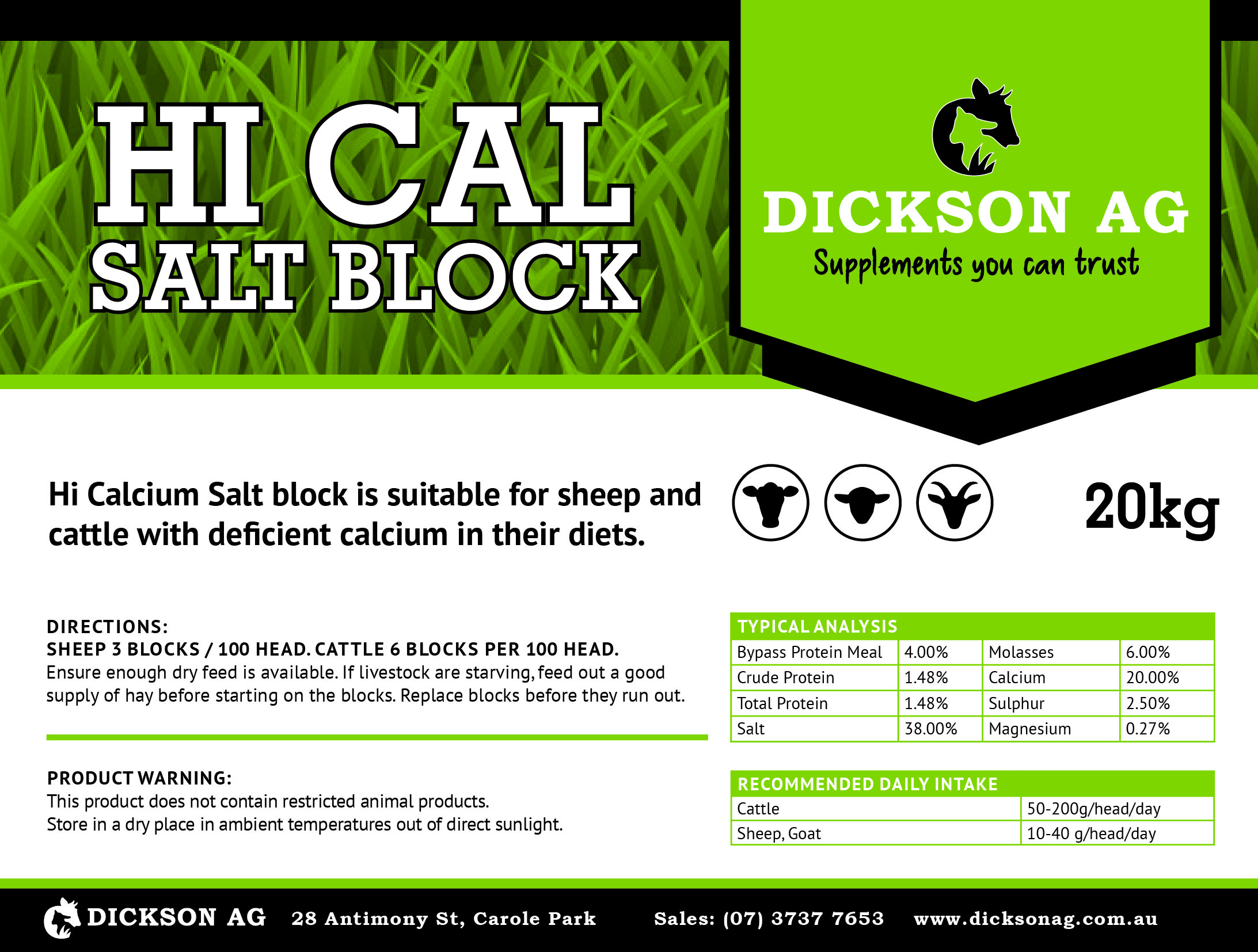Hi Cal Salt Block Dickson Ag