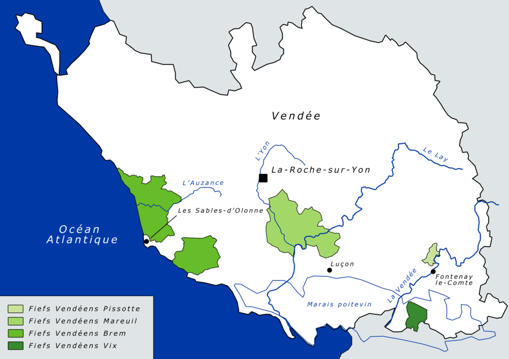 Carte Vignoble Vendéen Fiefs Vendéens AOC Fiefs Vendéens (Loire) Dico du vin, le
