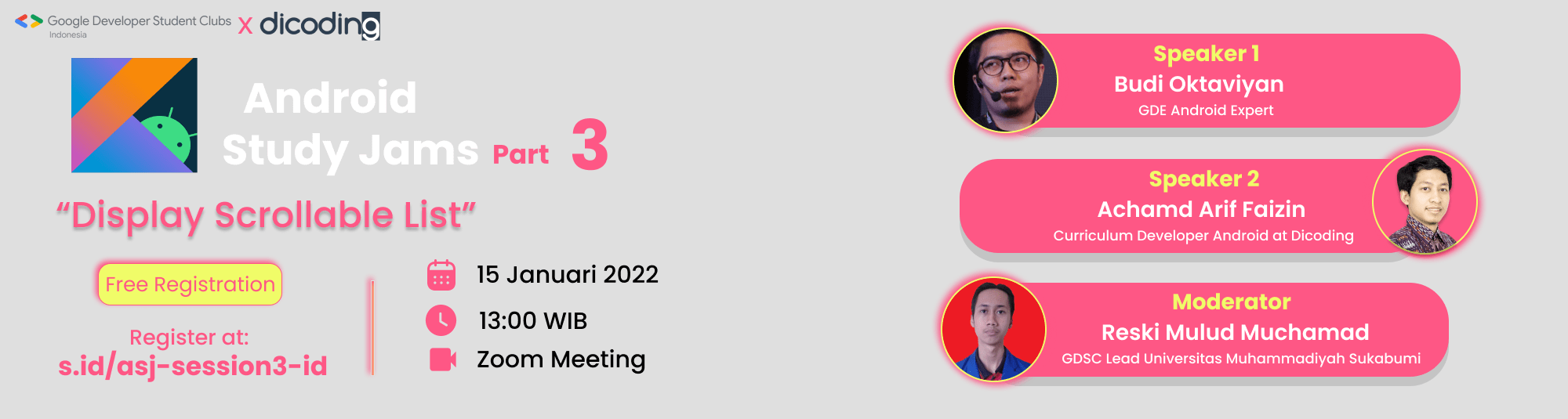 Android Study Jam " Scrollable List" Dicoding Indonesia