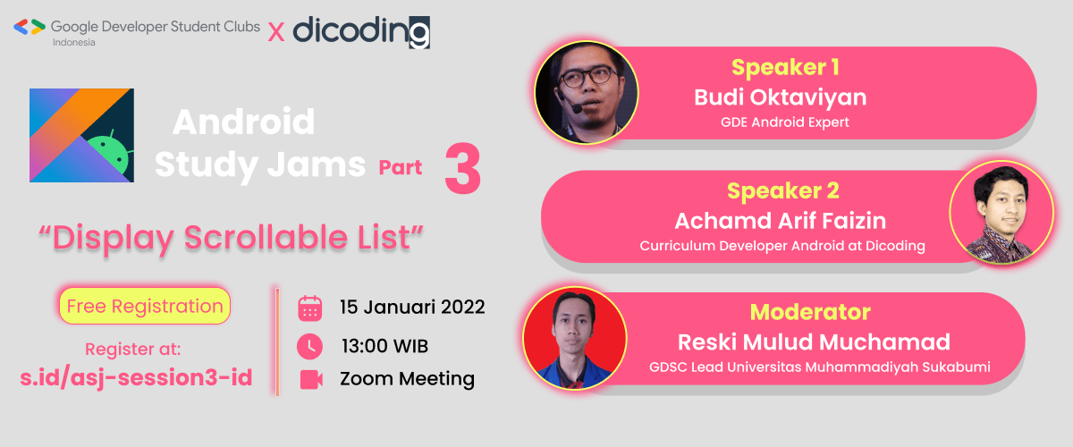 Android Study Jam " Scrollable List" Dicoding Indonesia