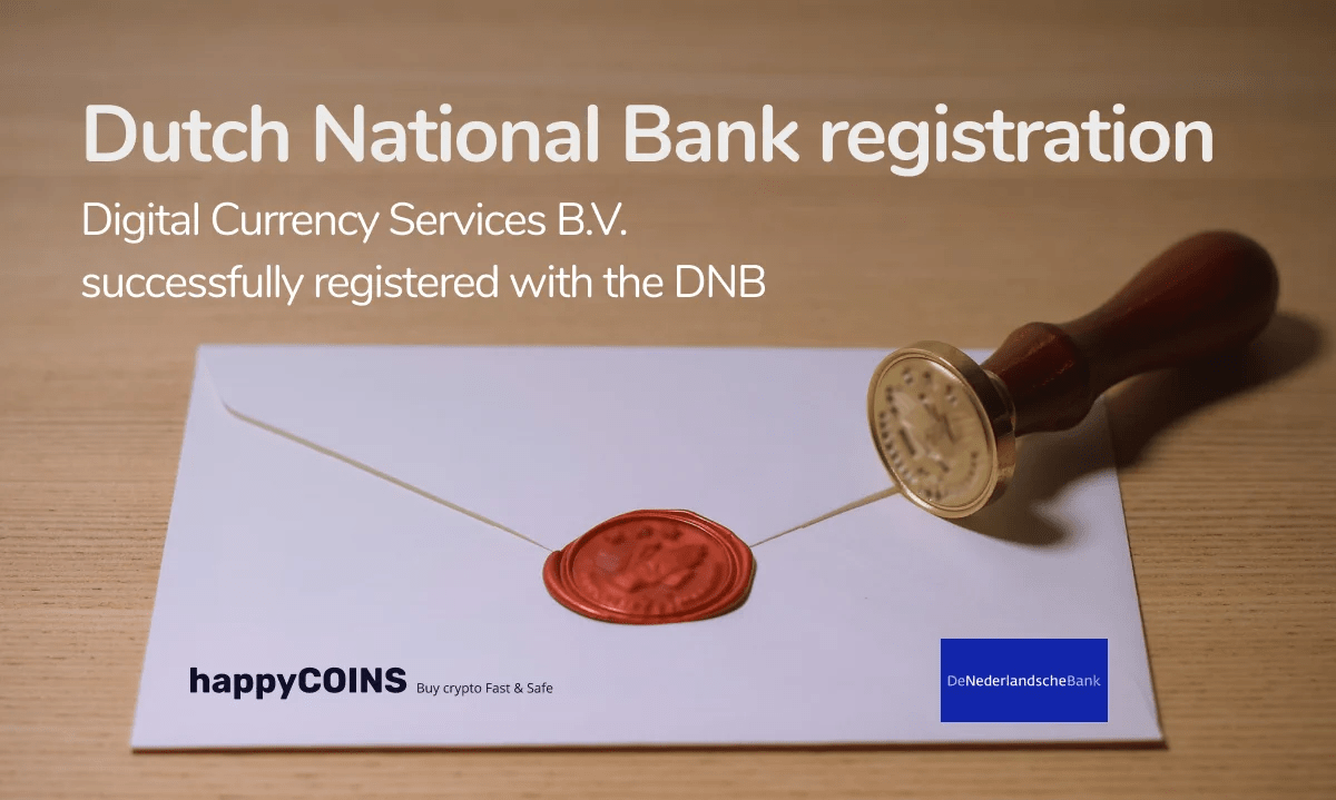 Digital Currency Services B.V. registered with the Dutch National Bank
