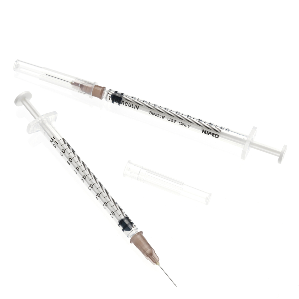 TUBERCULIN STERILE SYRINGE SECURED 3 PIECES 1ML NEEDLE ALREADY SET