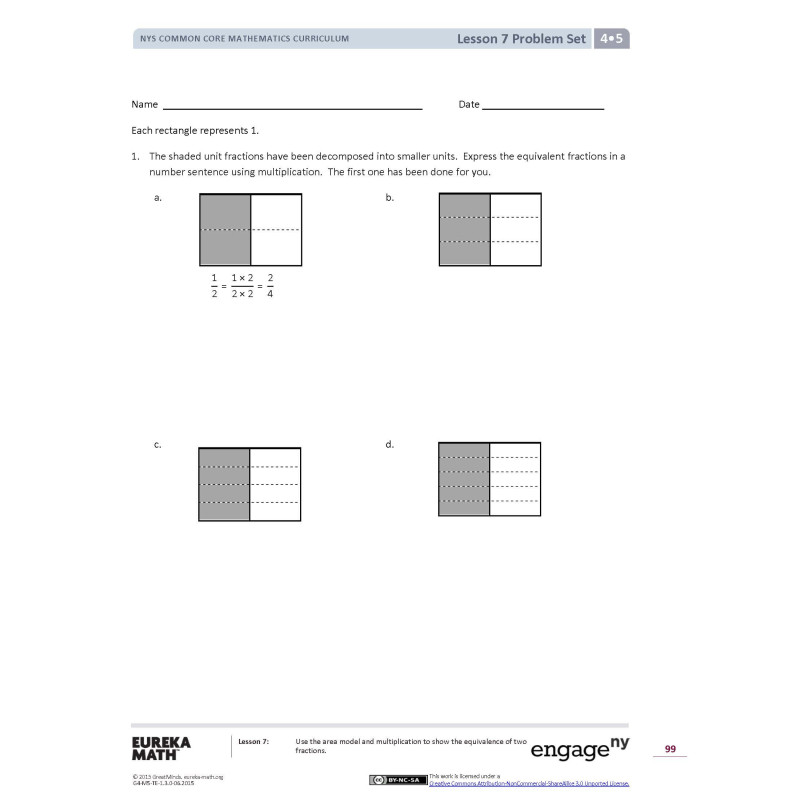 Use the area model and multiplication