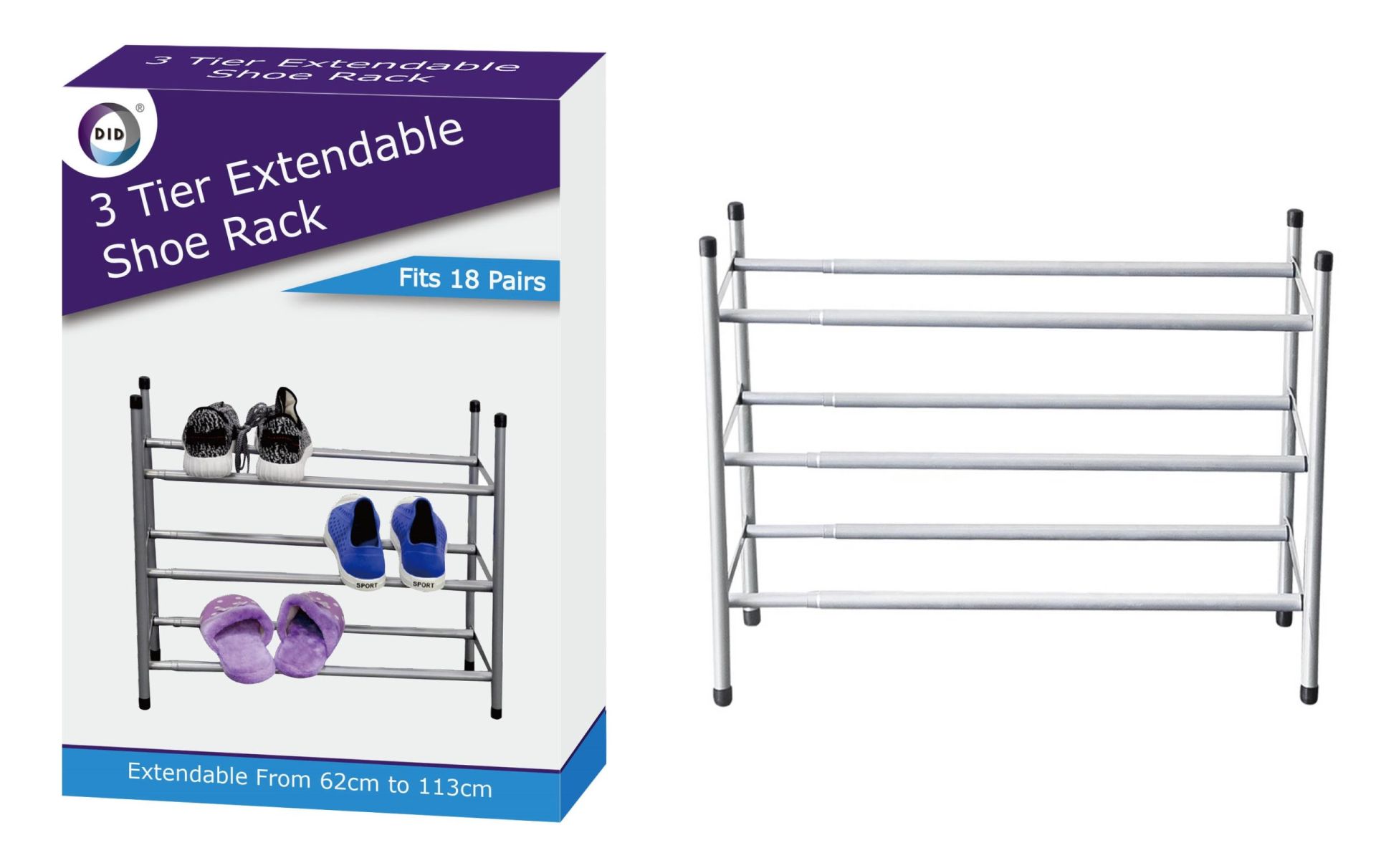 3 tier extendable shoe rack DID Distribution