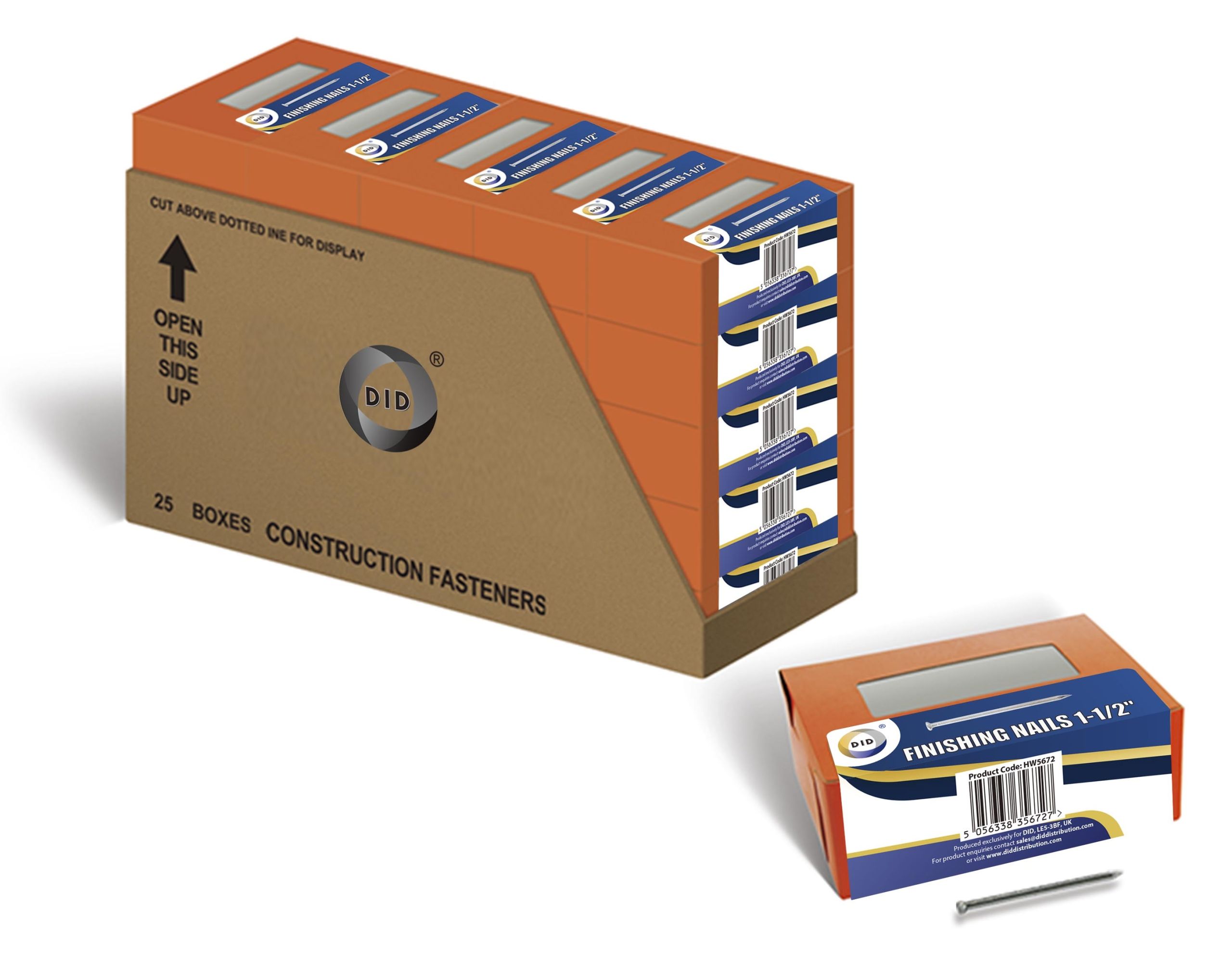 1.5″ finishing nails DID Distribution