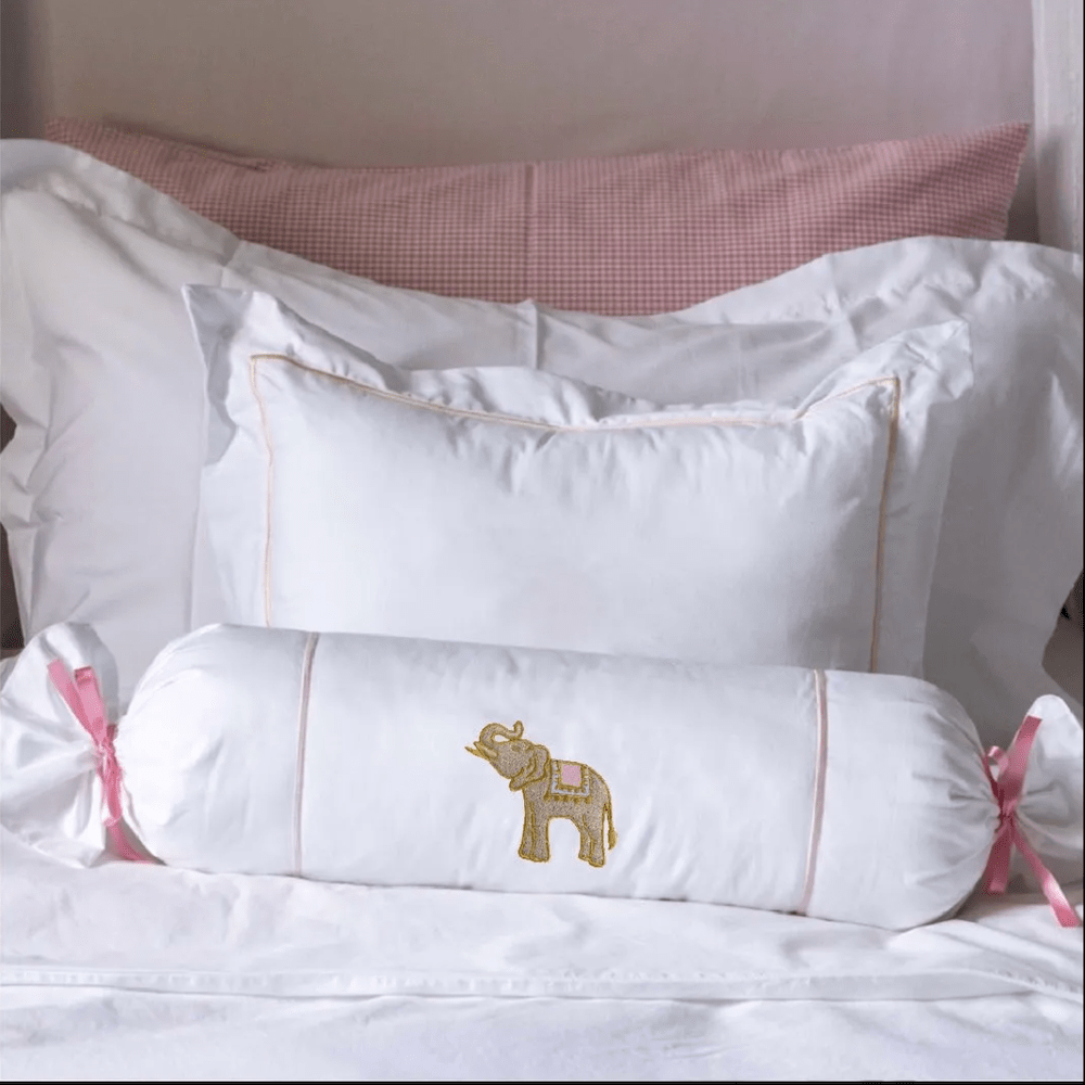 Elephant Bolster Cushion Diddles and Button