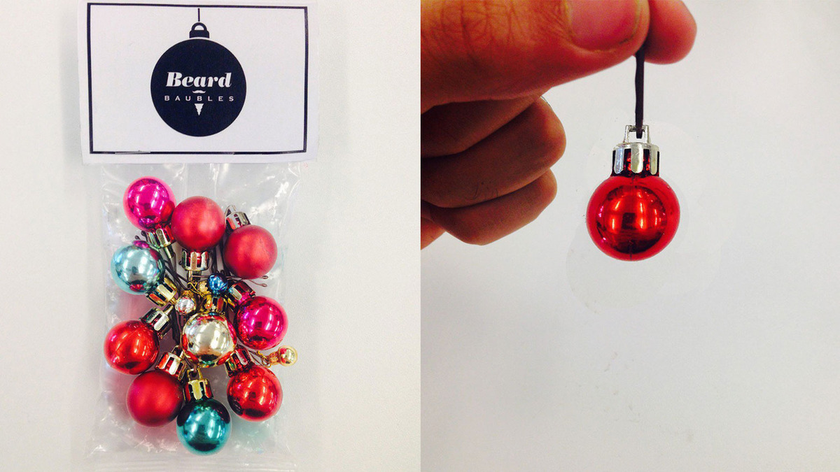 Cadeau hipster pour Noël les boules de Noël pour barbe didoune.fr