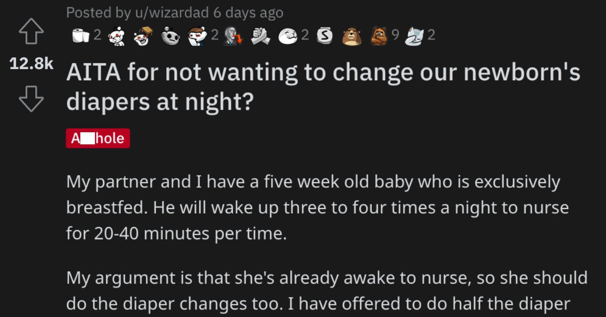 Man Asks if He’s Wrong for Not Wanting to Change His Baby’s Diapers at