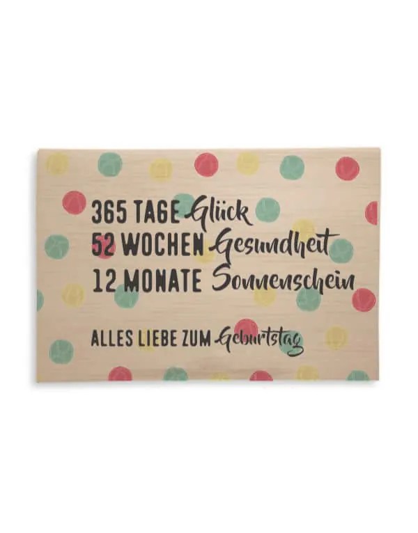Holzpost Klappkarte '365 Tage' Franziska Die Brennerin