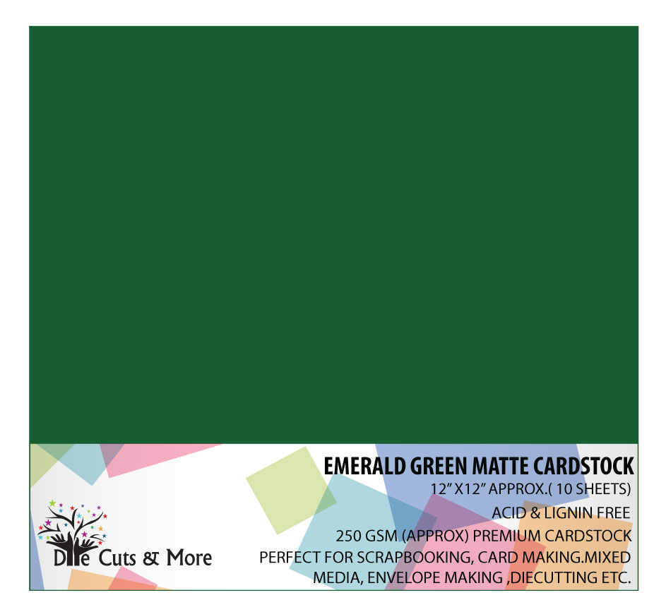 EMERALD GREEN MATTE CARDSTOCK Die Cuts & More