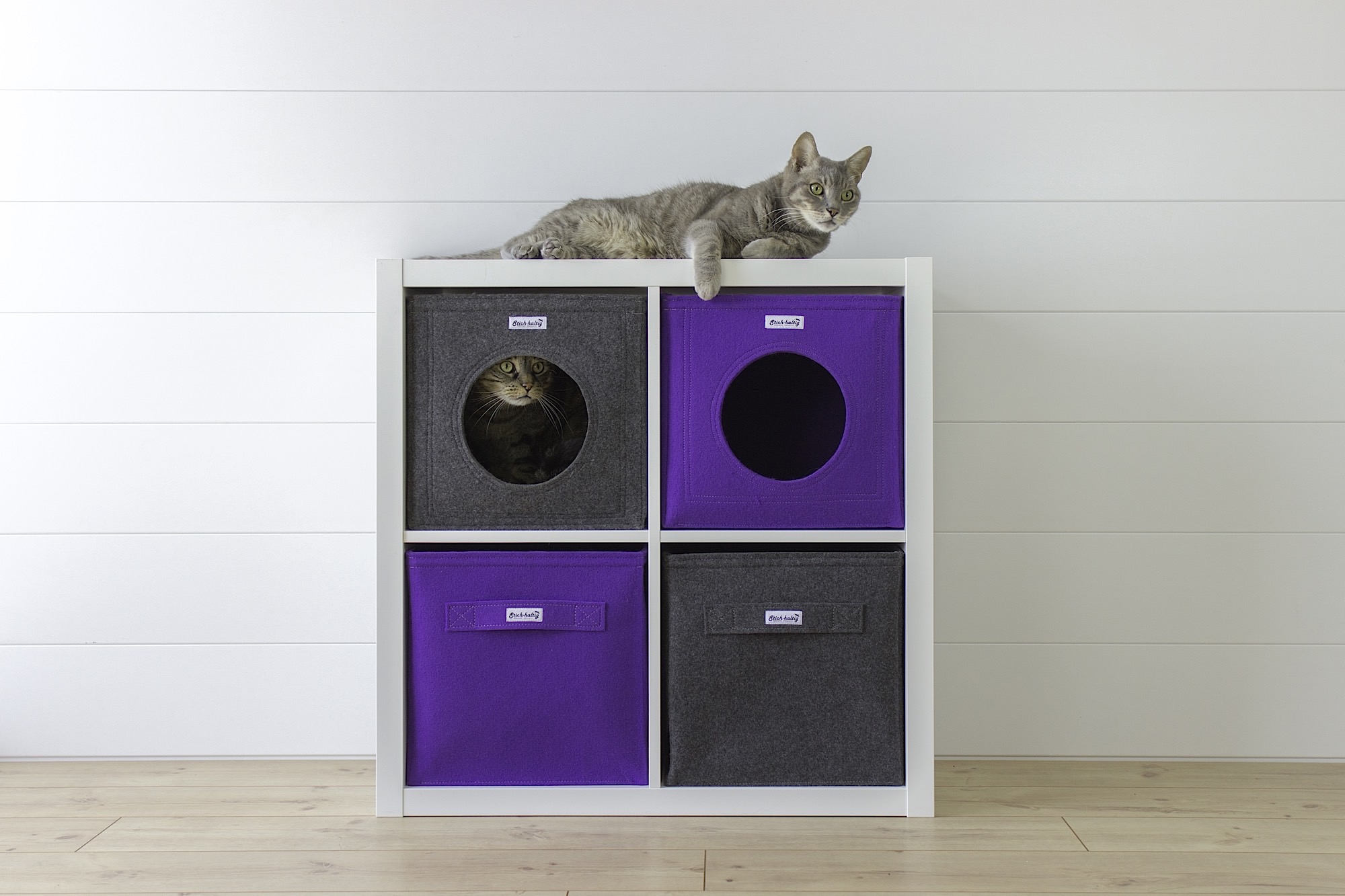 FilzKatzenhöhle für IKEA Kallax 2 plus 2 im Set Die moderne Katze