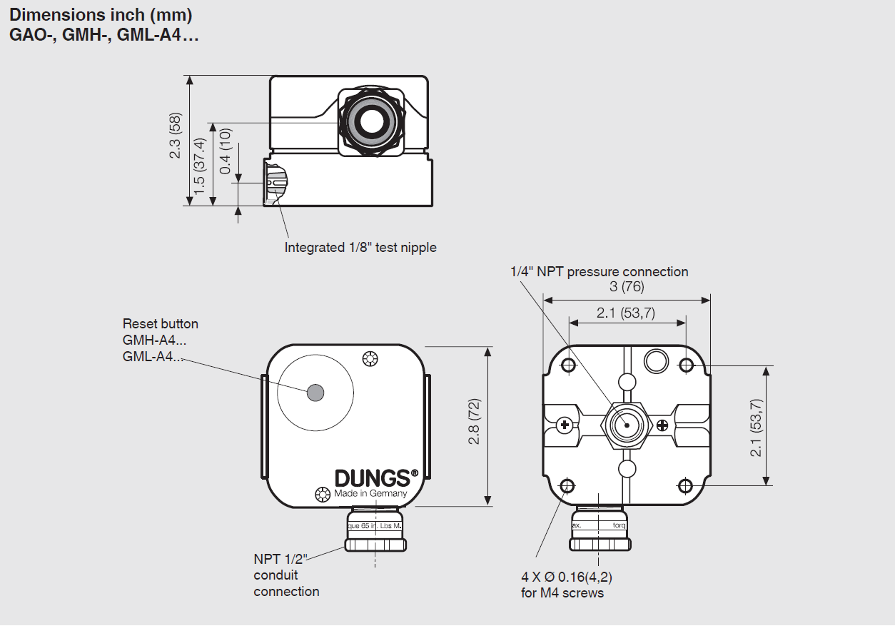 Interruptor de Presión Diferencial Dungs Series AAA2 Dienterprise