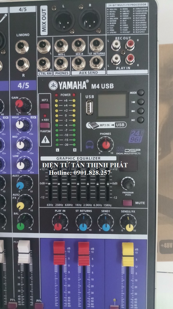 bàn mixer yamaha m4 có bluetooth và usb 99 hiệu ứng