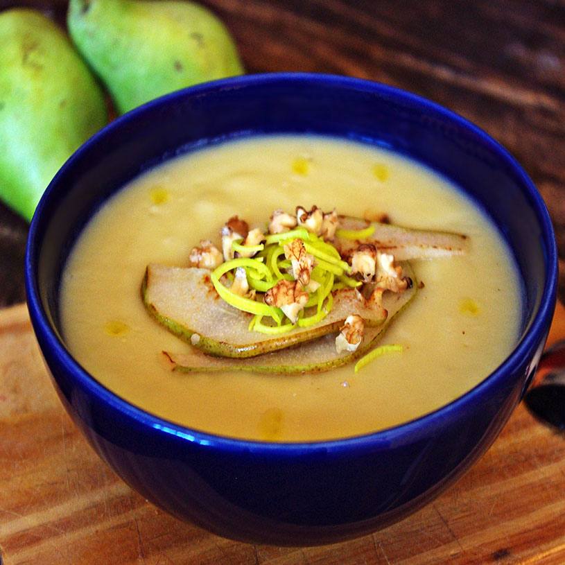 Receta de Vichyssoise de Pera Light con Leche de Avena con Coco