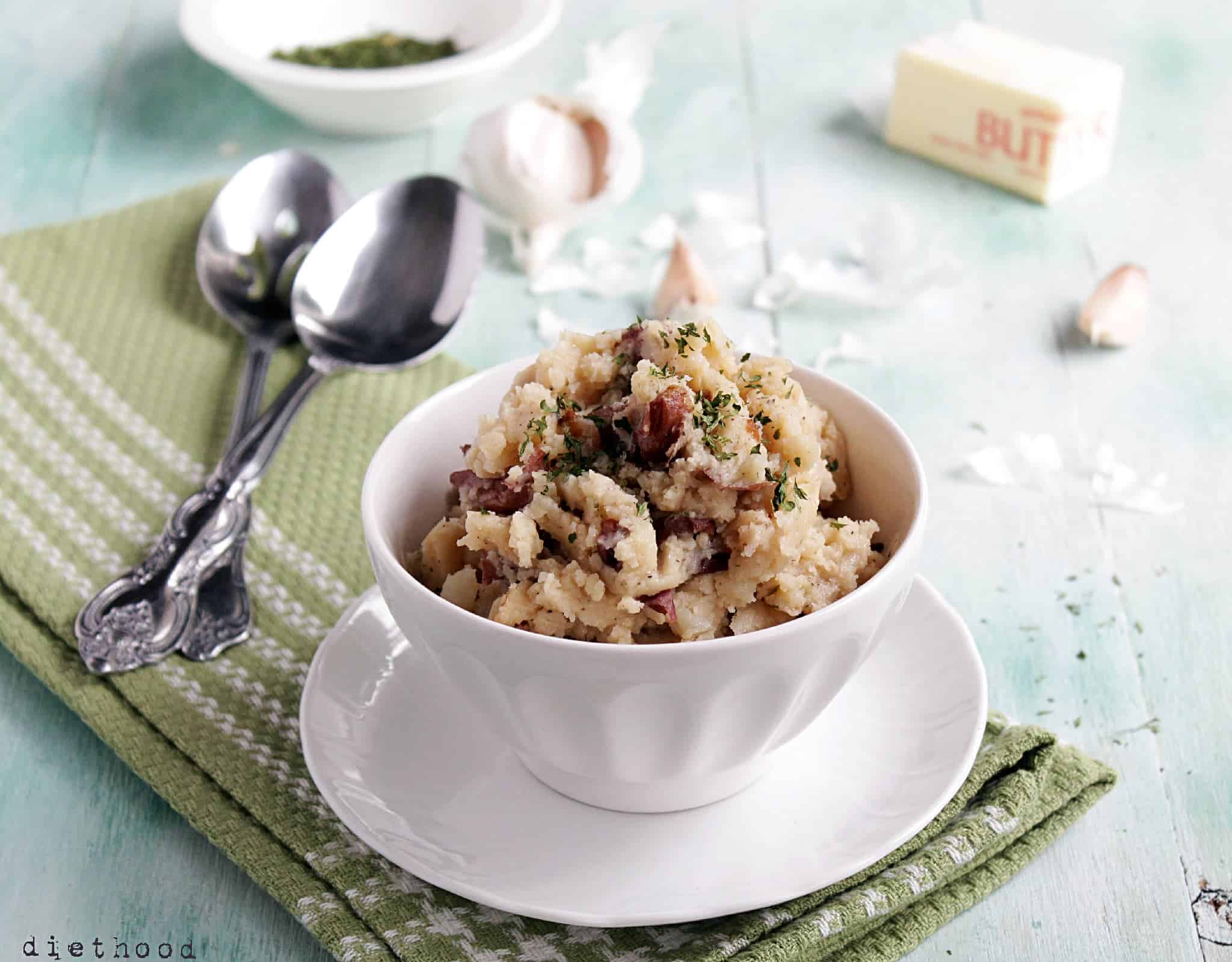 Slow Cooker Country Style Garlic Mashed Potatoes Diethood