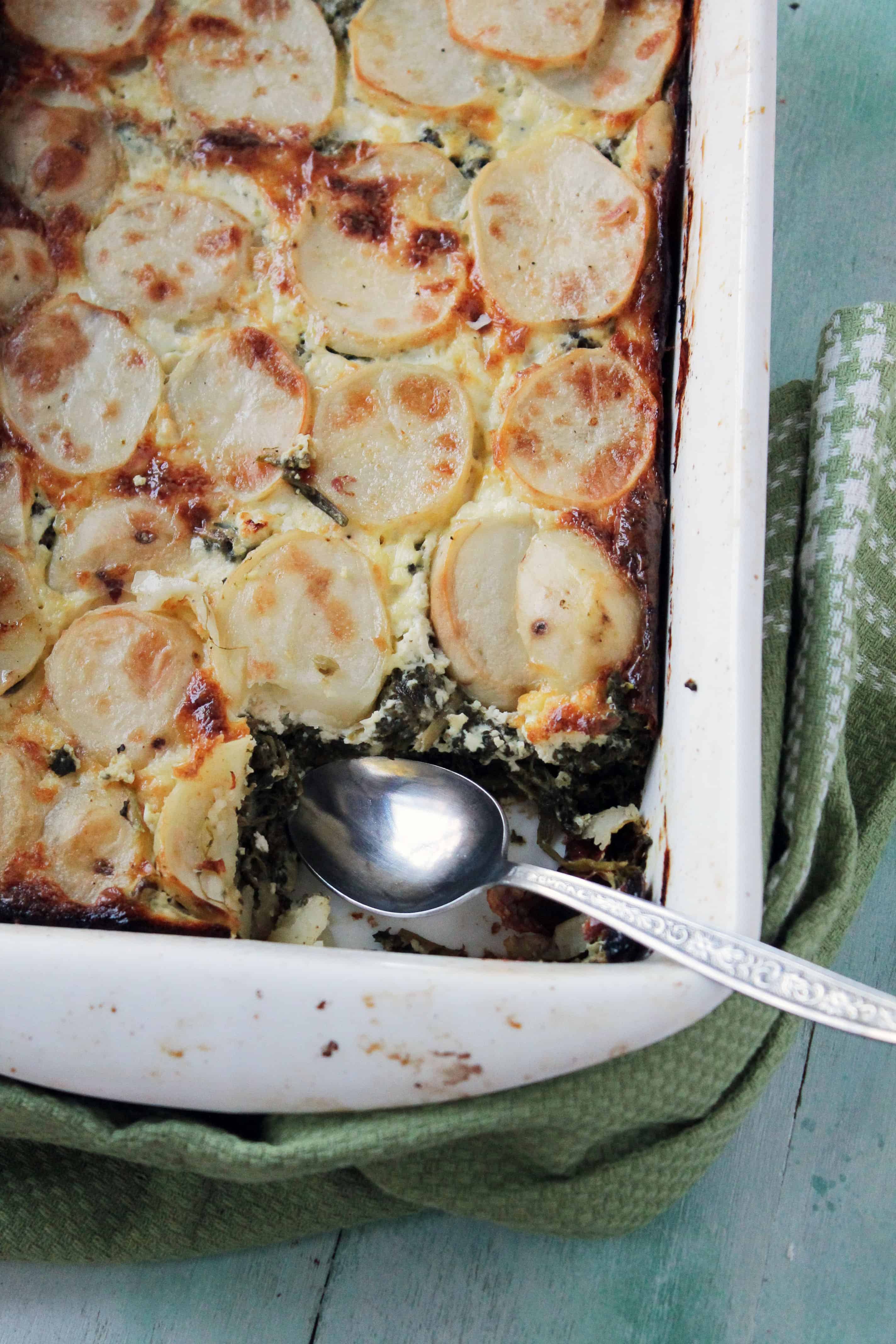 Spinach, Feta and Potatoes Au Gratin Recipe Diethood