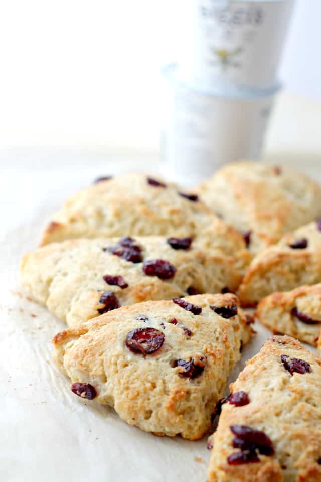 LightenedUp Cranberry and VanillaYogurt Scones Recipe Diethood