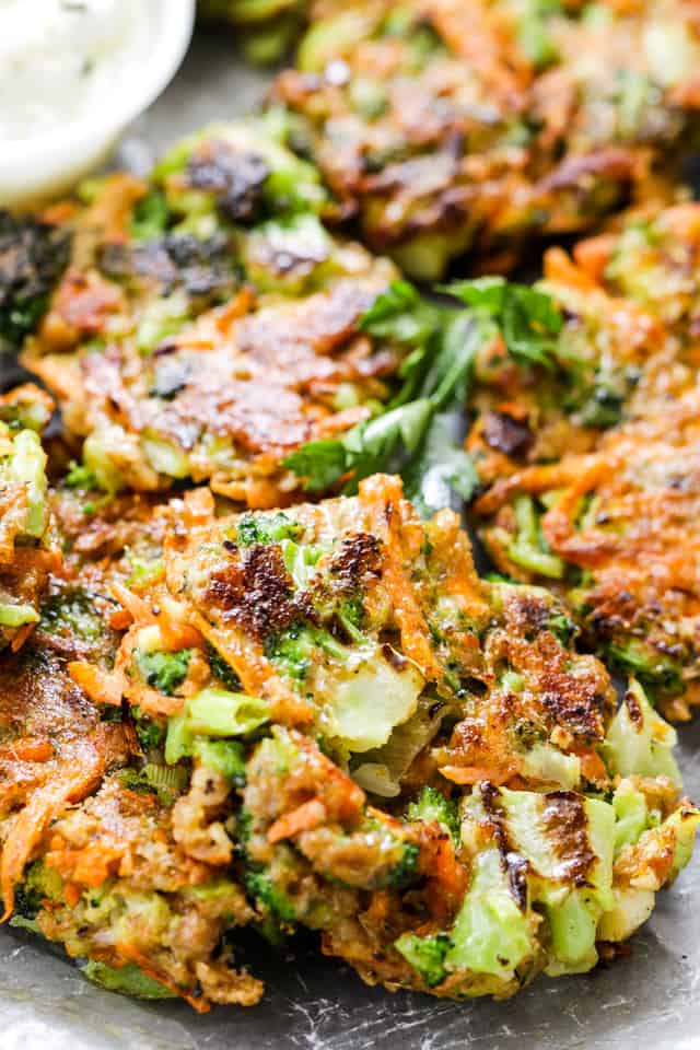 Garlicky Cheesy Broccoli Fritters Diethood