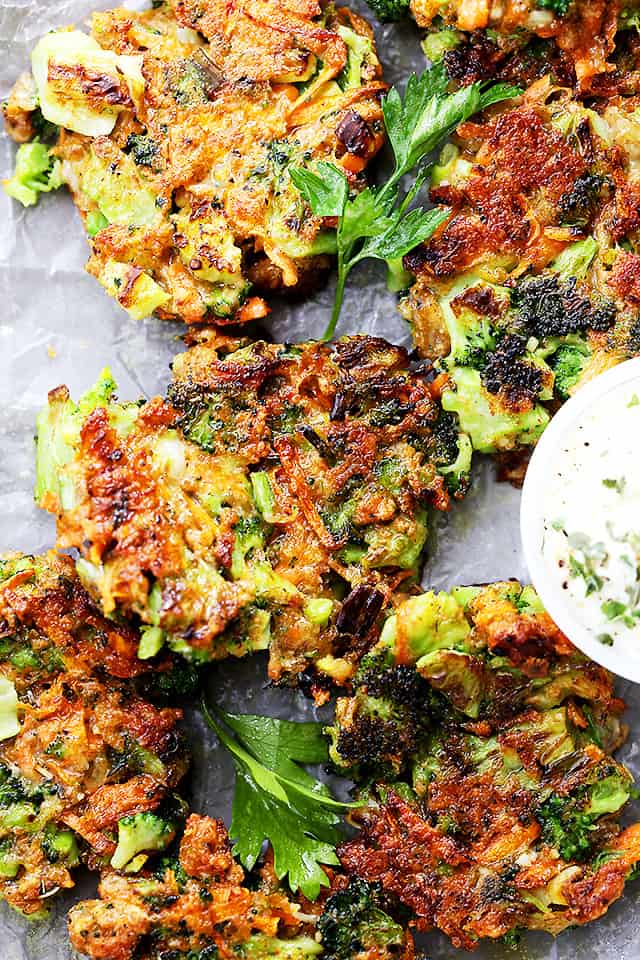 Garlicky Cheesy Broccoli Fritters Healthy Recipes