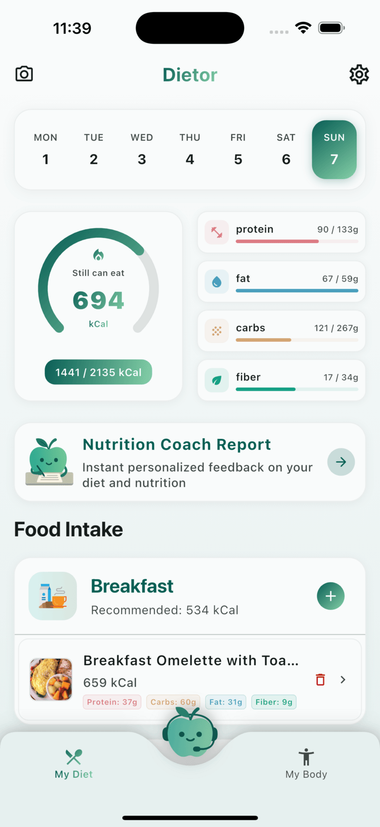 Dietor AI Diet Tracker App Free Calorie Counter with Food Scanner