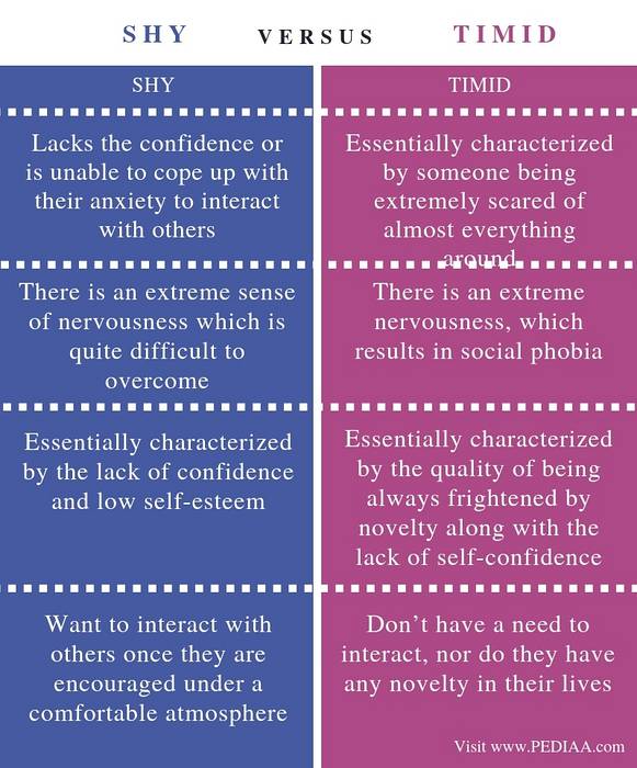 What is the Difference Between Shy and Timid Differbetween
