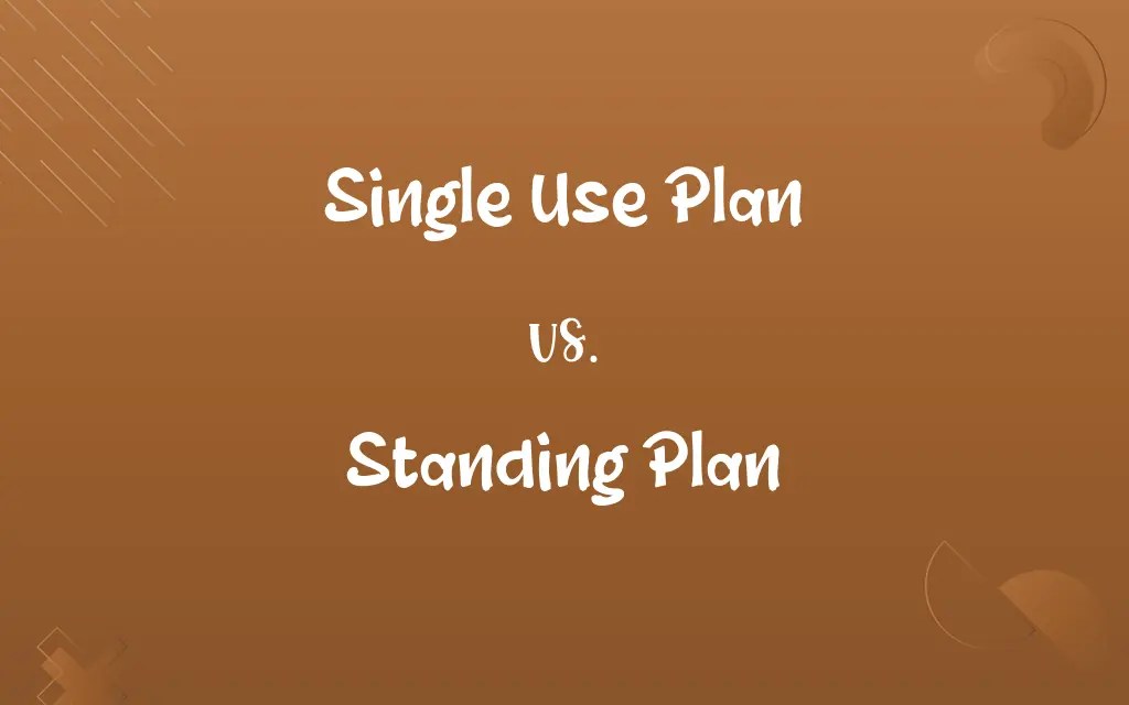 Single Use Plan vs. Standing Plan Know the Difference