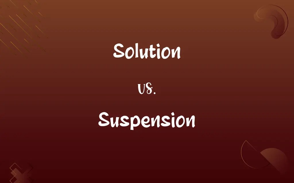 Solution vs. Suspension Know the Difference