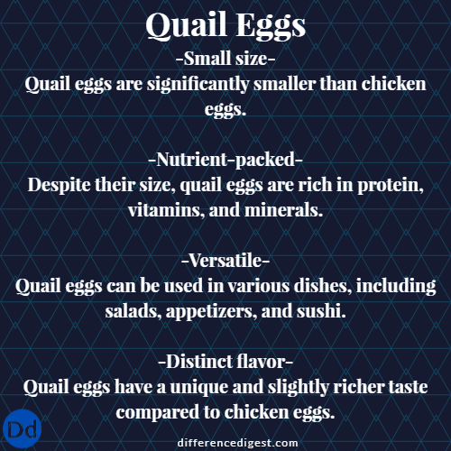 What is the difference between quail eggs and chicken eggs
