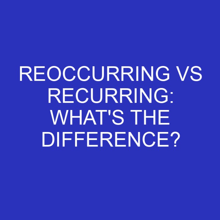 Is it recurring or reoccurring