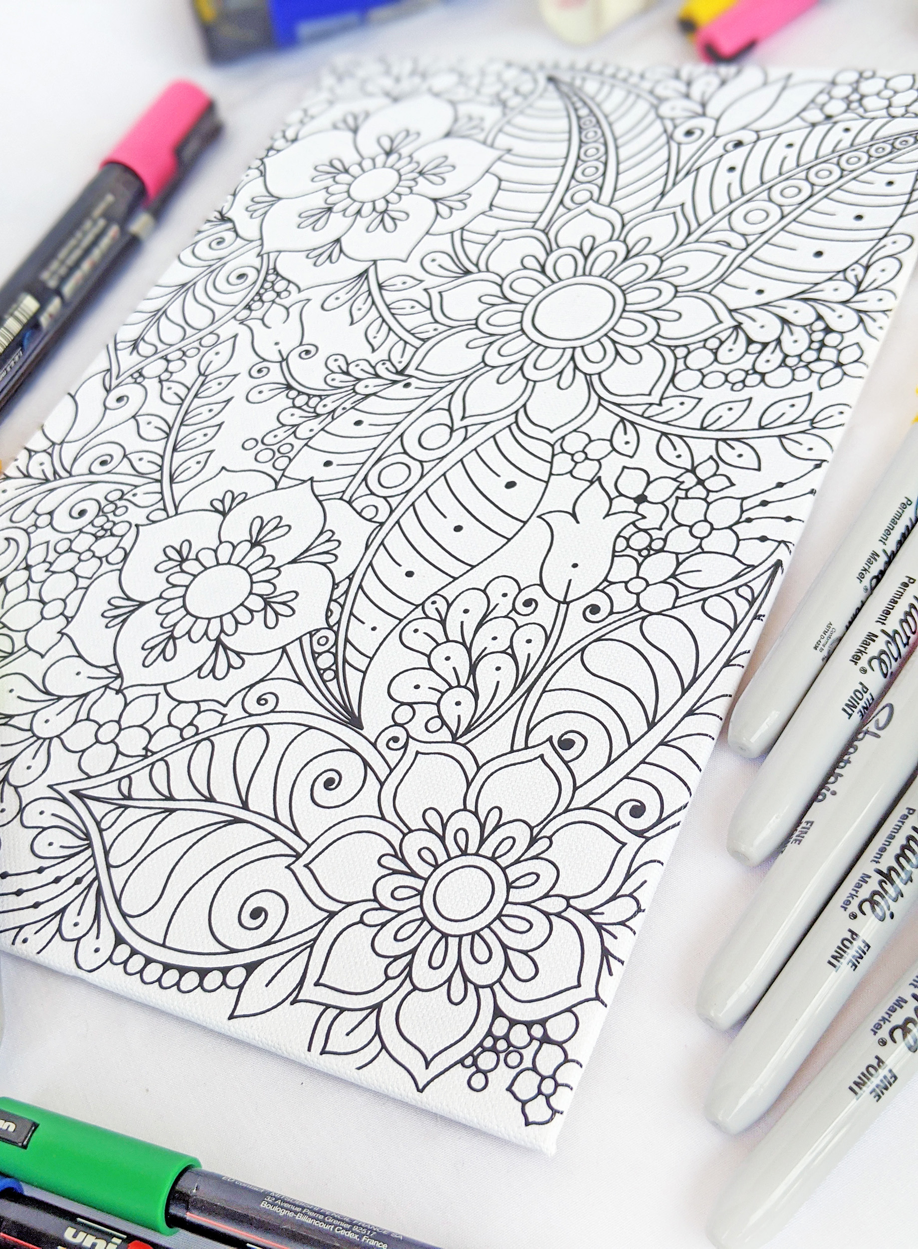 Forest Adult Coloring Canvas Different Strokes Arts
