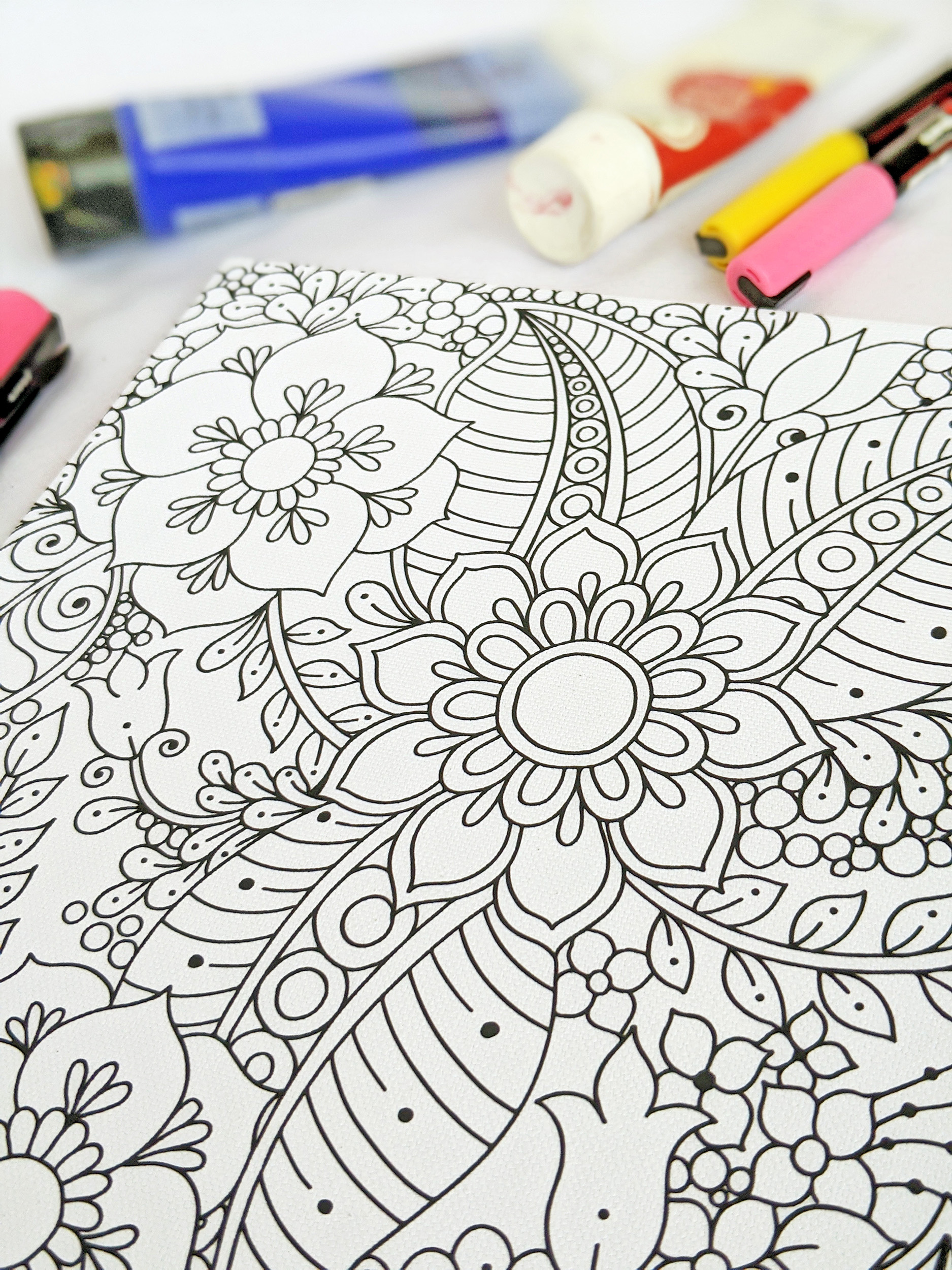 Forest Adult Coloring Canvas Different Strokes Arts