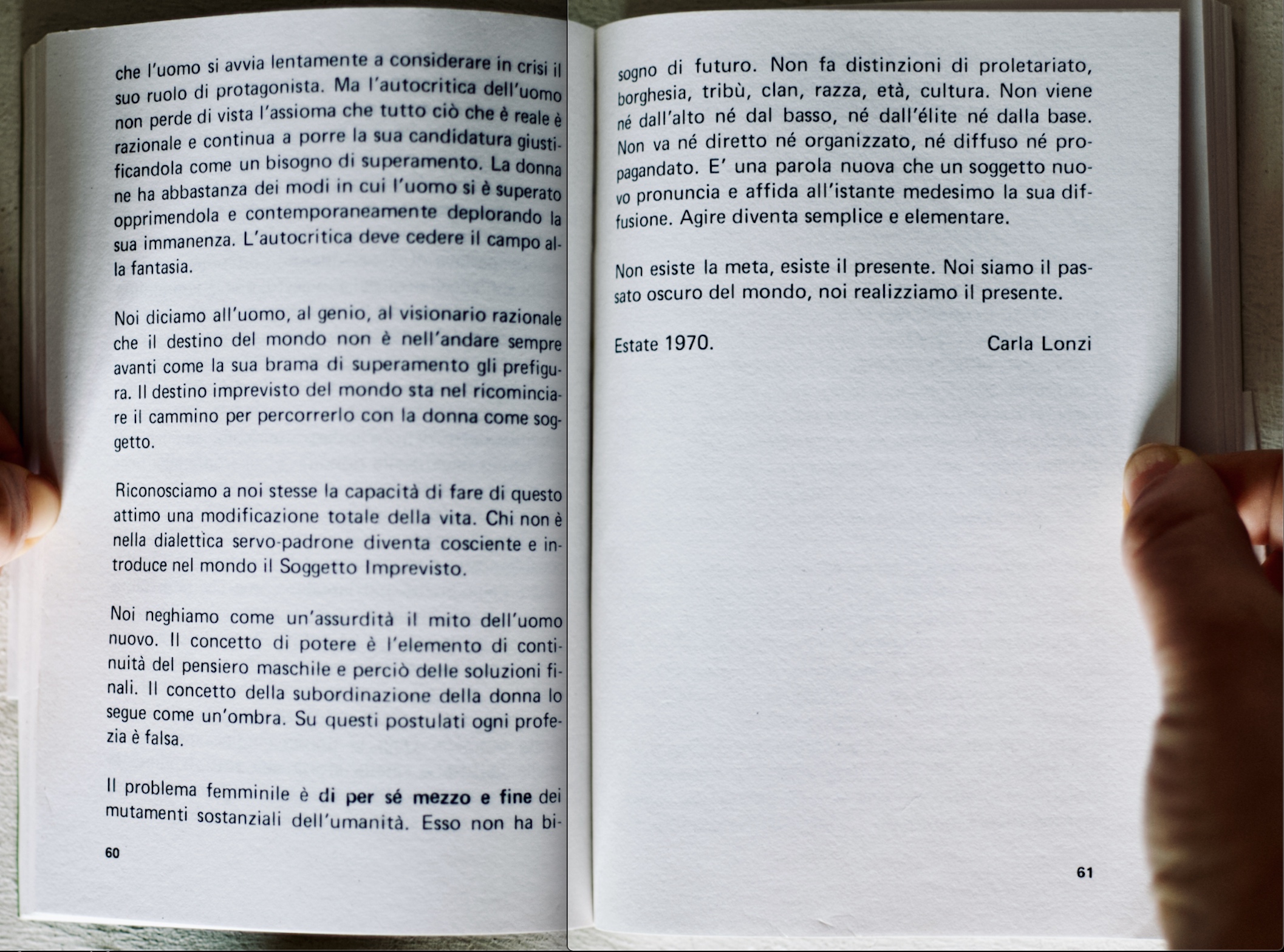 Carla Lonzi, Sputiamo su Hegel diffrakt