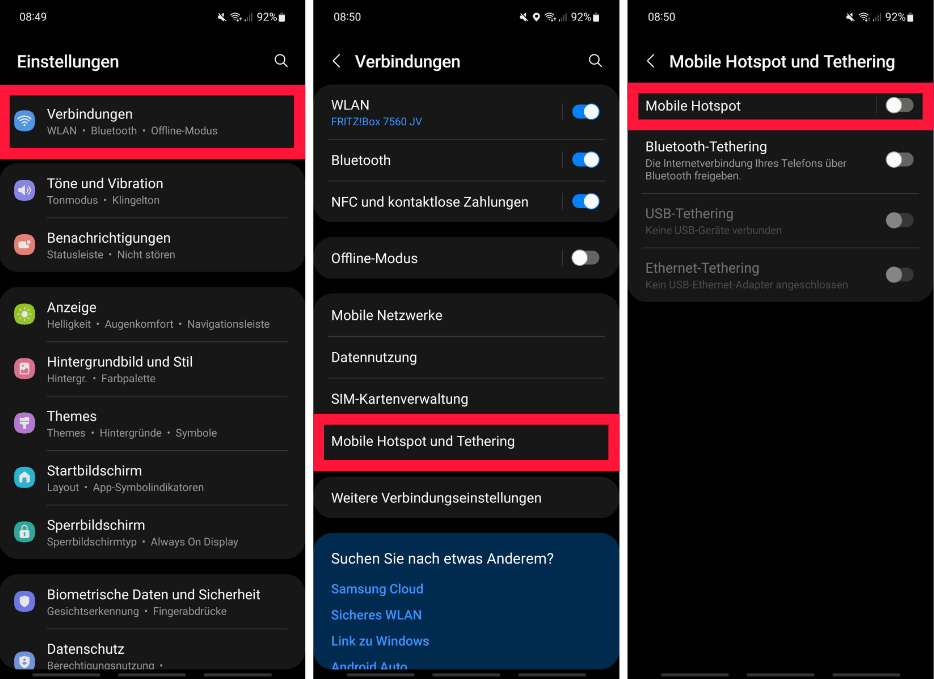 So richten Sie einen persönlichen Hotspot ein