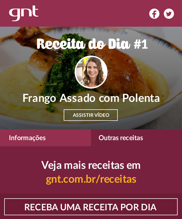 Receita do Dia, do GNT para você DigaMaria