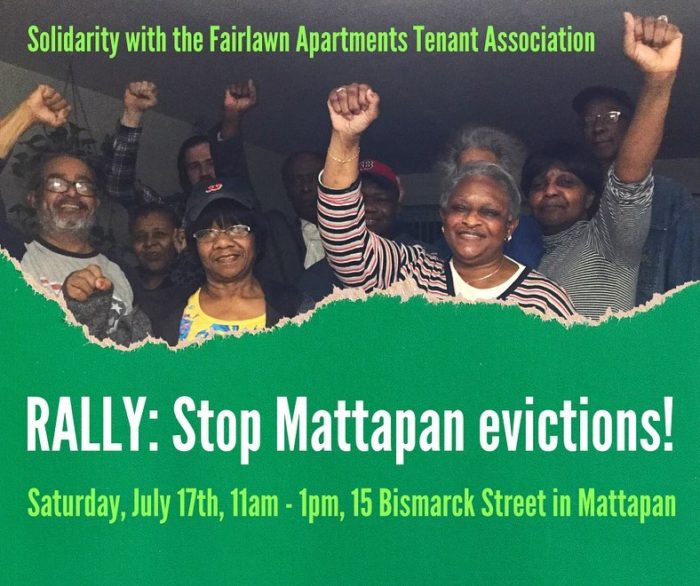 RESIDENTS RALLY IN SUPPORT OF MATTAPAN RENTERS Dig Bos