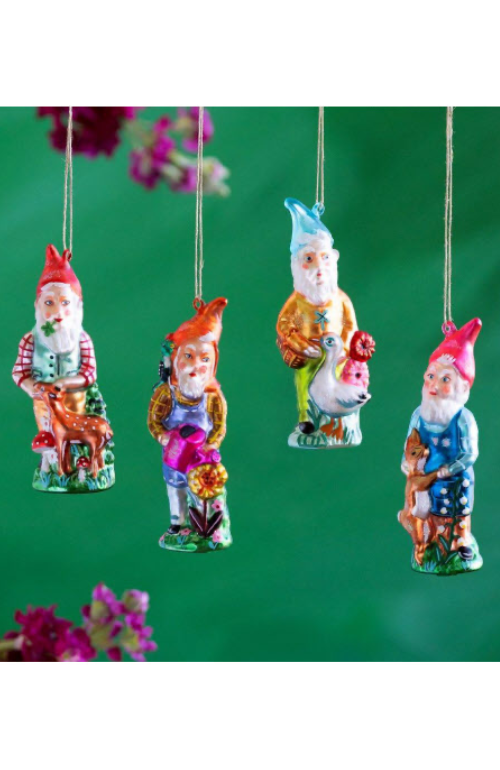Gnome Glass Ornaments Dig Gardens
