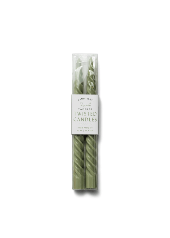Twisted Taper Forest Green Candles Dig Gardens