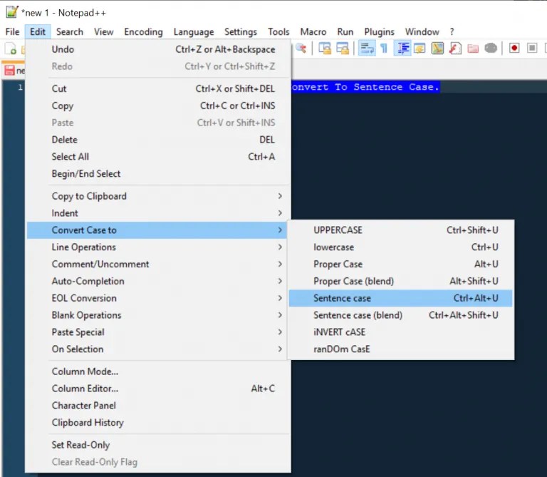 Notepad++ Convert to Sentence Case Digi Dank